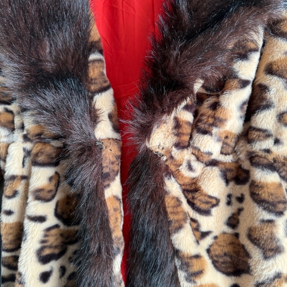 Cheetah Leopard Faux Faur Coat Belted SHEIN Curve Size 2XL Soft Animal Print - Picture 5 of 12